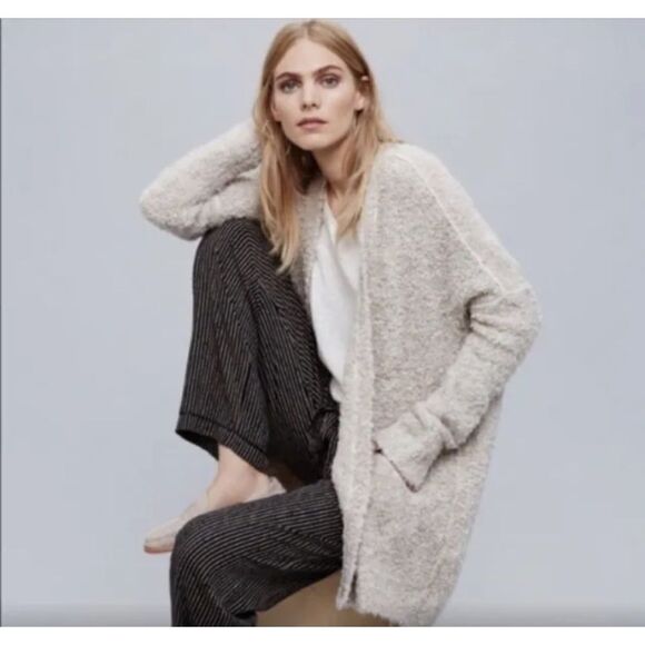 Free People Boucle Alpaca Blend Oversized Knit Cardigan Sweater - Picture 1 of 9